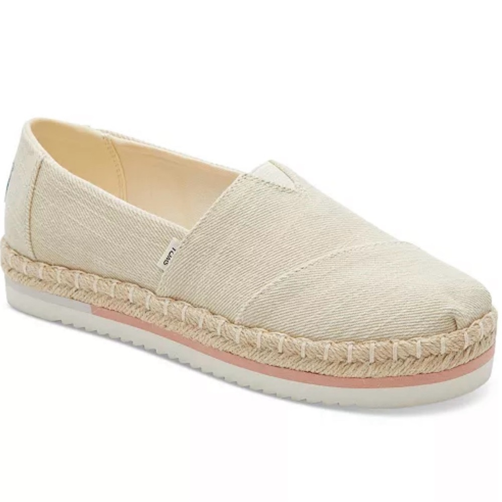 New Toms Cream Espadrille Slip-On
